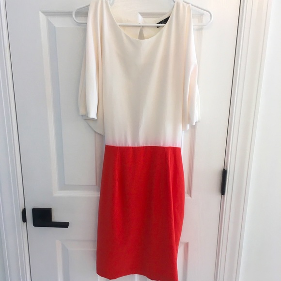 C. Luce Dresses & Skirts - C. Luce Orange and White Open Back Dress